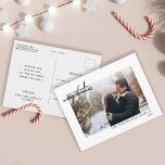 Modern Black Merry Christmas Lettering Photo White Postcard<br><div class="desc">Celebrate Christmas this year with these modern simple holiday postcards.</div>