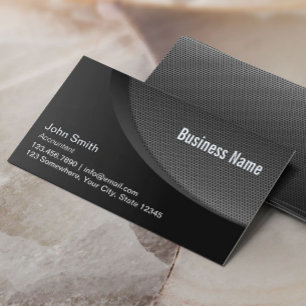 Modern Black Metal Mesh Accountant Business Card