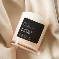 Modern Black Minimalist Candle Label