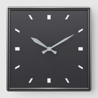 Modern Black Minimalist Design Square Wall Clock