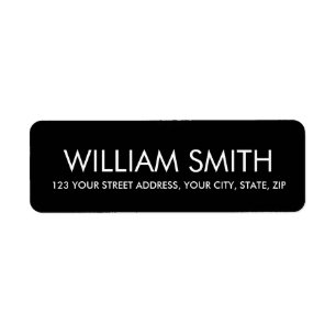 Modern black minimalist elegant return address label