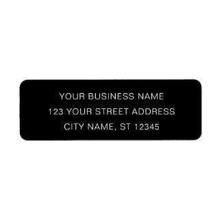 Modern Black Minimalist Elegant with Logo Return Address Label