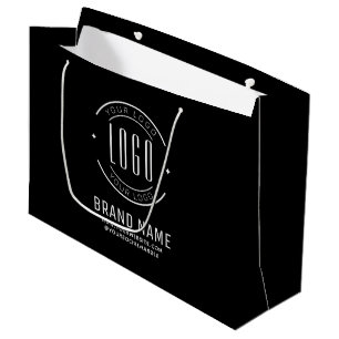Modern black minimalist logo business  large gift bag