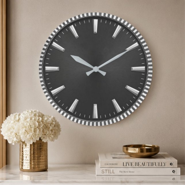  Modern Black Minimalist Luxury Contemporary Home  Large Clock (Creator Uploaded)