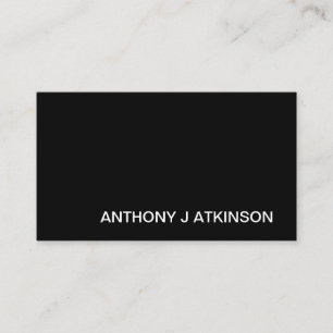 Modern Black Minimalist Professional Simple Business Card