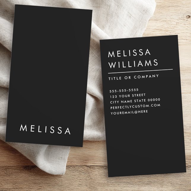 Modern black minimalist professional vertical business card (Modern black minimalist professional vertical business card)