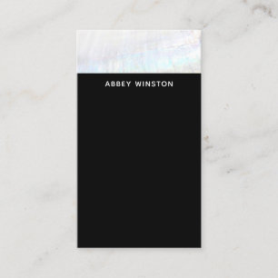 Modern Black Minimalist Seashell Stripe Business Card