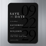 Modern Black Minimalist Wedding Save the Date Magnet<br><div class="desc">Create your own personalised your wedding save the date magnets with this editable template. Features minimal elegant typography design in black colour.</div>