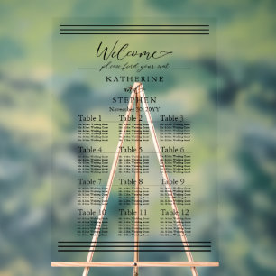 Modern Black Minimalist Wedding Seating Chart