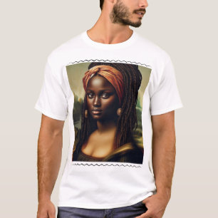 Modern Black Mona Lisa Statement T-Shirt