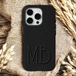 Modern Black Monogram Initials Contemporary iPhone 16 Pro Case<br><div class="desc">Modern Black Monogram Initials Contemporary Phone 16 Pro Cases features a your custom personalised monogram in modern script typography. Perfect for family and friends for birthdays,  Christmas,  holidays,  Mother's Day,  Father's Day and more. Designed by ©2024 Evco Holidays www.zazzle.com/store/evcoholidays</div>