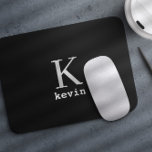 Modern black monogram name personalised mouse pad<br><div class="desc">Man monogram and name create your own mousepad template in simple black and white. You can change background and text colours by selecting customise option. It can be a special gift for a boyfriend,  husband,  son,  dad,  groom,  best man for a birthday,  wedding,  Christmas,  or graduation.</div>