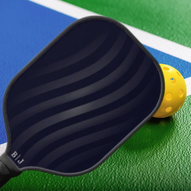 Modern Black Monogram | Retro Geometric  Pickleball Paddle (Creator Uploaded)