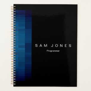Modern Black N Blue Pixel Planner