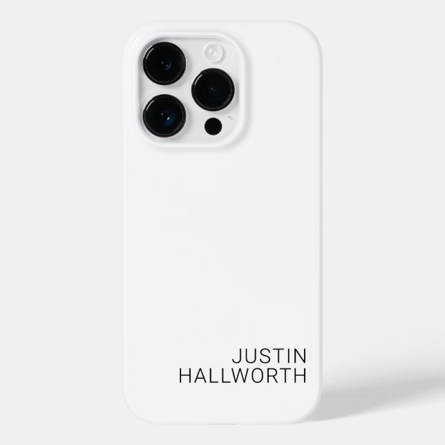 Modern Black Name on White Case-Mate iPhone Case (Back)
