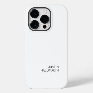 Modern Black Name on White iPhone 14 Pro Case