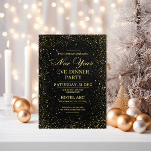 Modern Black New Year’s Eve Party Invitation