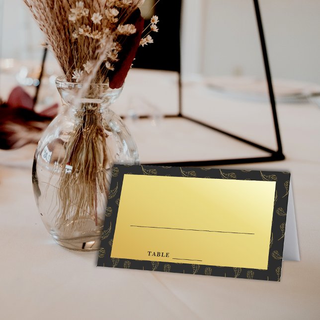Modern Black Ombre Gold Seating Table Place Card (Modern Black Ombre Gold Seating Table Place Card)