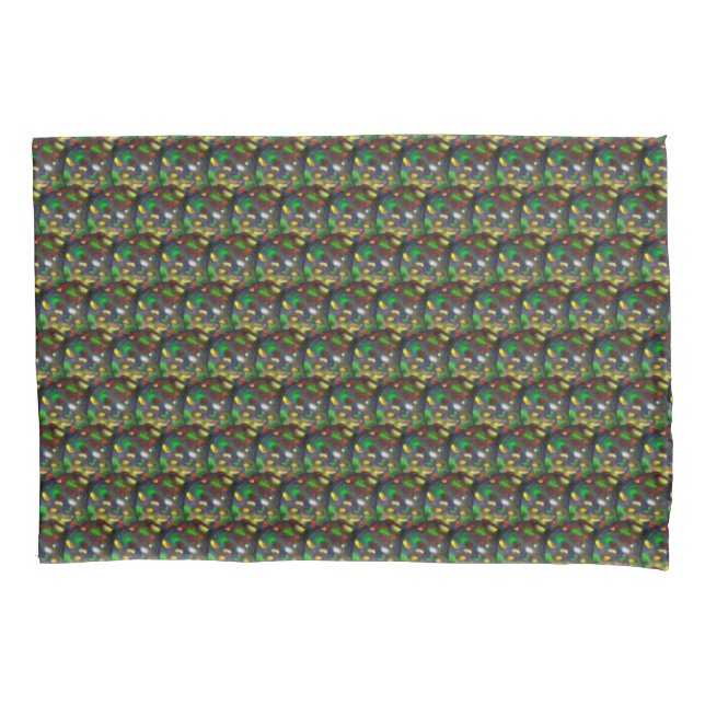 Modern Black Opal Jewel Pattern Pillowcase (Front)