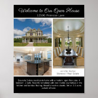 Modern Black Open House Welcome Real Estate Photo