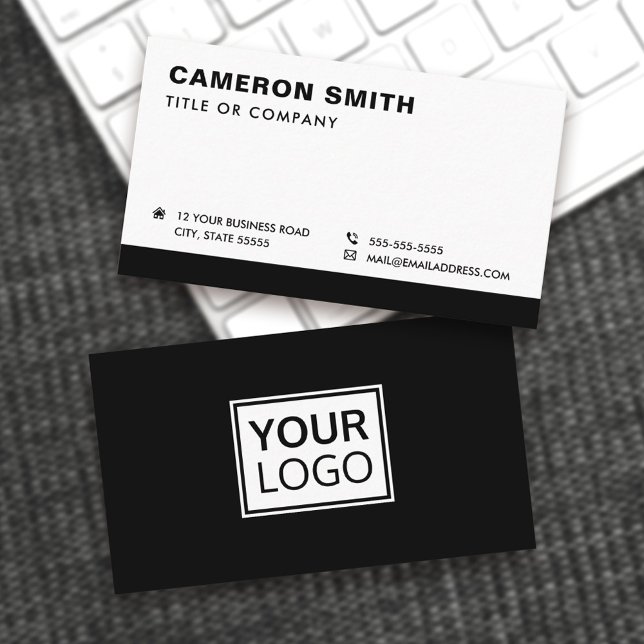 Modern black or any colour border logo social medi business card (Creator Uploaded)