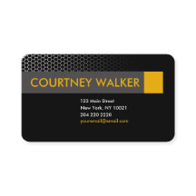 Modern black & orange honeycomb business cards