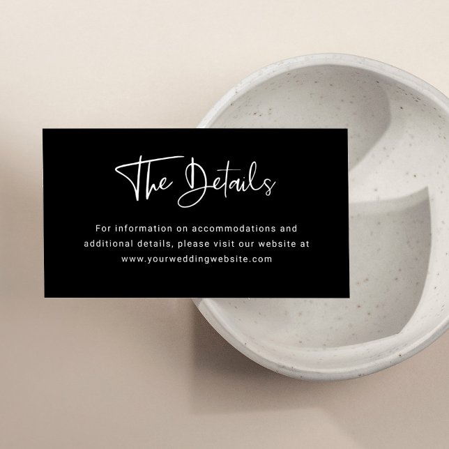 Modern Black Overlay | Wedding Details Enclosure Card (Creator Uploaded)