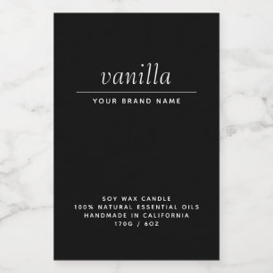 Modern black packaging candle product food label