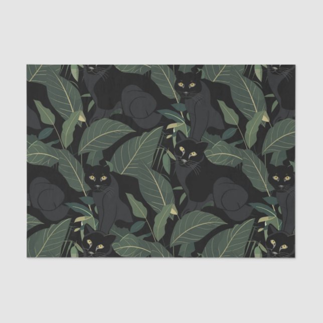 Modern black panther pattern tissue paper (Front)
