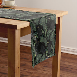 Modern black panther short table runner