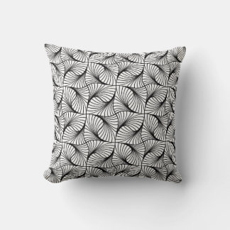 Modern Black Pasta Swirls Design Cushion