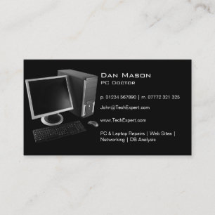 Modern Black PC Technology - Business Card