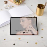 Modern Black Photo Sheer Overlay Bridal Shower