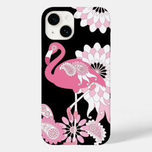 Modern Black Pink Flamingo Case-Mate iPhone 14 Case