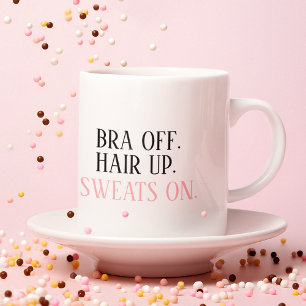 Modern Black & Pink Funny Quote Mug