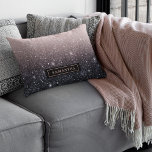 Modern Black & Pink Glitter Sparkles Name Lumbar Cushion<br><div class="desc">Modern Black & Pink Glitter Sparkles Name</div>