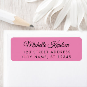 Modern black Pink minimalist Trendy Script Label Return Address Label