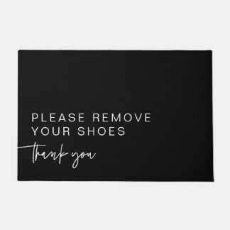 Modern Black Please Remove Your Shoes Doormat