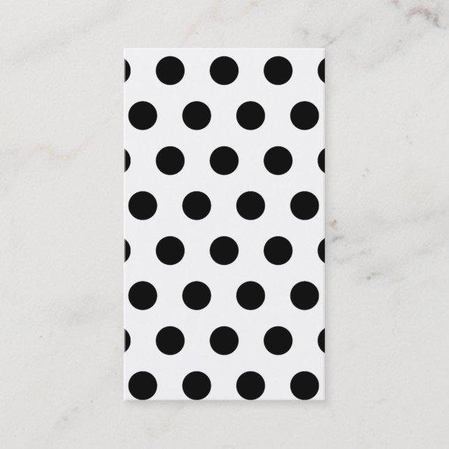 Modern Black Polka Dots Initial Template Business Card (Front)