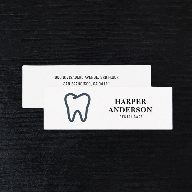 Modern Black Professional Dental Care Mini Business Card (Creator Uploaded)