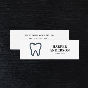 Modern Black Professional Dental Care Mini Business Card