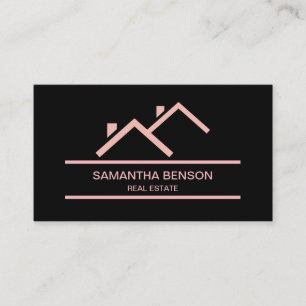Modern Black Professional Real Estate Realtor Business Card
