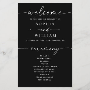 Modern Black Program   Ceremony & Wedding Party