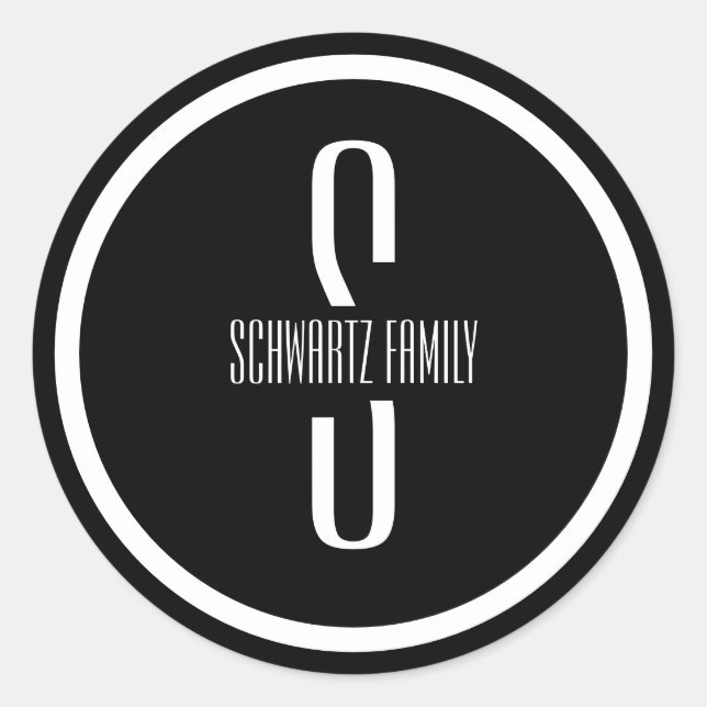 Modern Black Purim Sticker (Front)