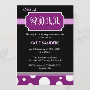 Modern Black & Purple Graduation Party Invitation