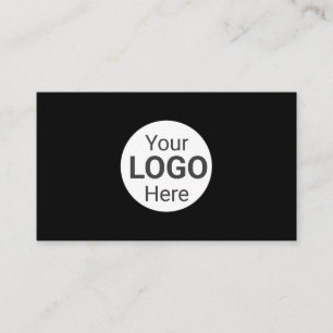 Modern black qr code and business logo card