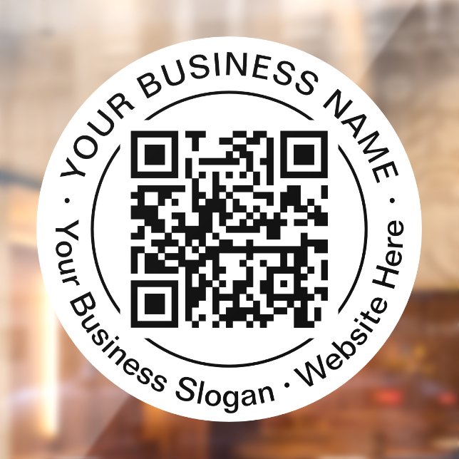 Modern Black QR Code Business Name Slogan Round (Sheet 2)