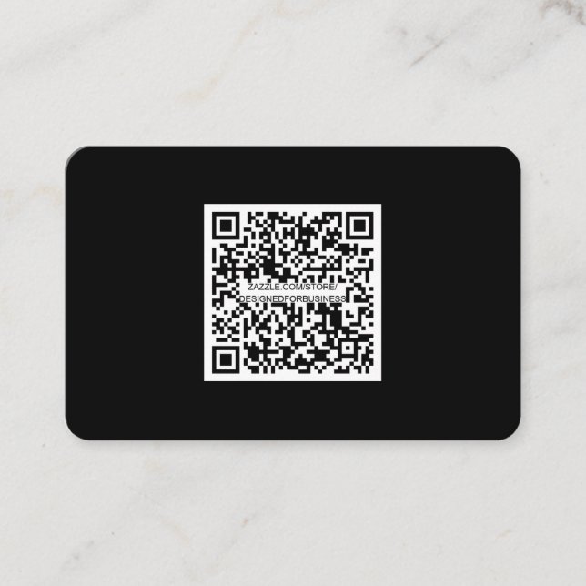 Modern Black-QR code-Professional-Social media Business Card (Front)