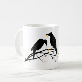 Modern Black Ravens Minimalist Pattern Coffee Mug
