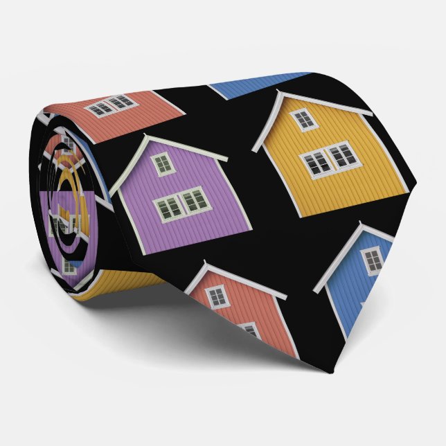 Modern Black Real Estate Agent Tie (Rolled)